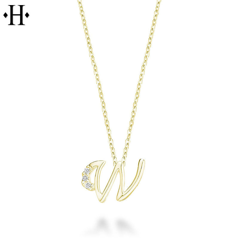 10kt Natural Diamond Initial Pendants