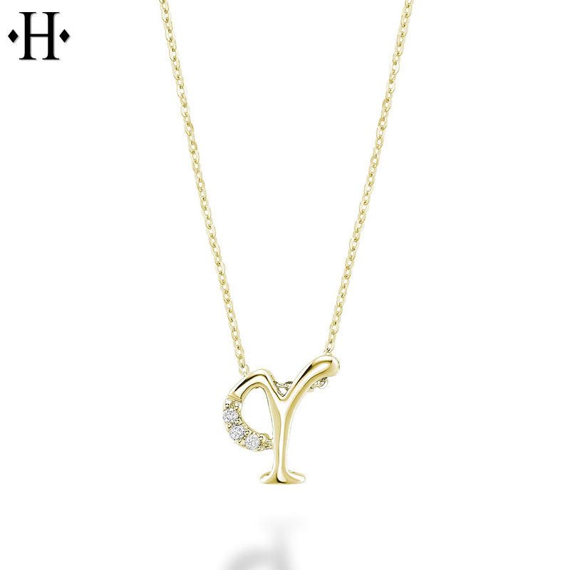 10kt Natural Diamond Initial Pendants