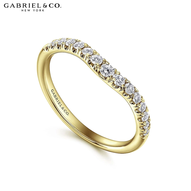 0.25ctw Natural Diamond French U-Pavé Curved Ring 2.0mm