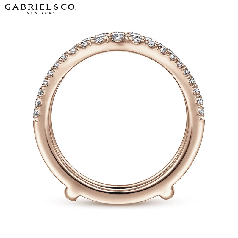 0.50ctw Natural Diamond French Pavé Curved Ring Jacket 6.0mm
