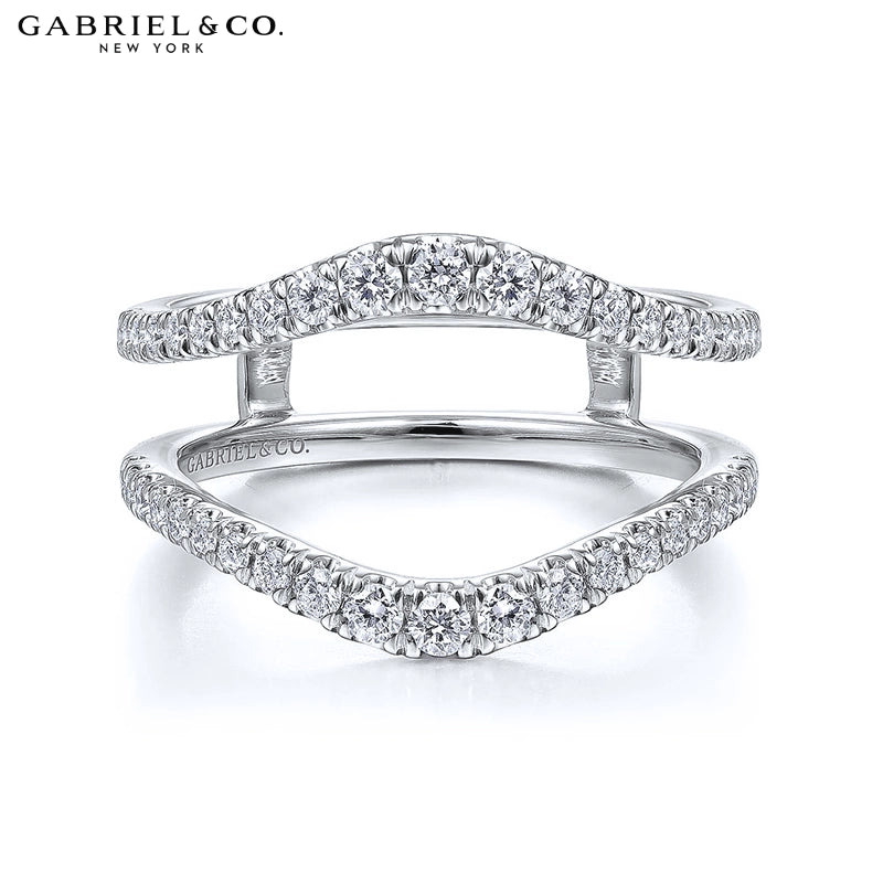 0.50ctw Natural Diamond French Pavé Curved Ring Jacket 6.0mm