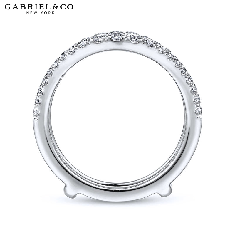 0.50ctw Natural Diamond French Pavé Curved Ring Jacket 6.0mm