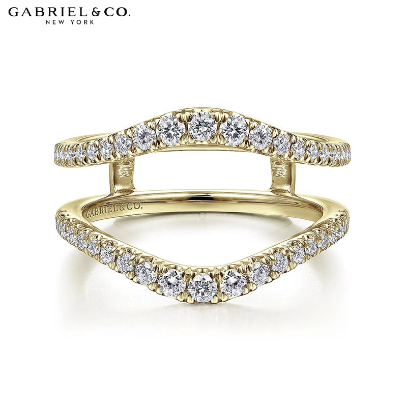 0.50ctw Natural Diamond French Pavé Curved Ring Jacket 6.0mm