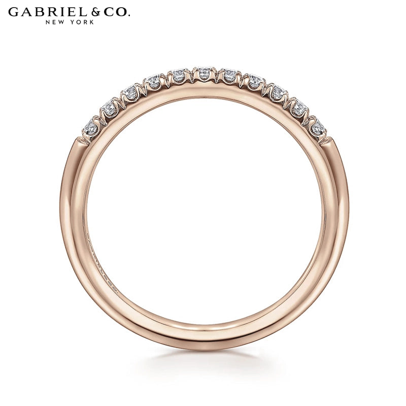 0.25ctw Natural Diamond French U-Pavé Ring 2.4mm
