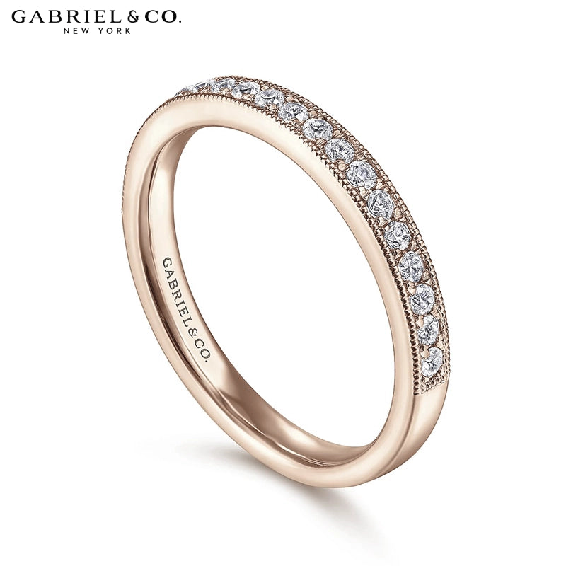 0.25ctw Natural Diamond Vintage Milgrain Ring 2.3mm