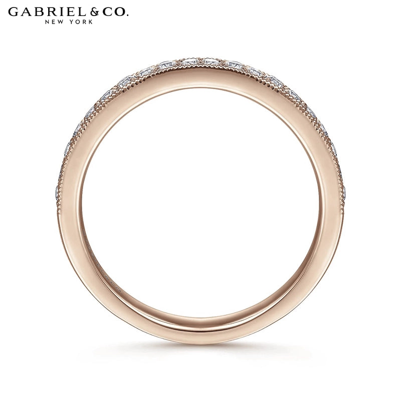 0.25ctw Natural Diamond Vintage Milgrain Ring 2.3mm