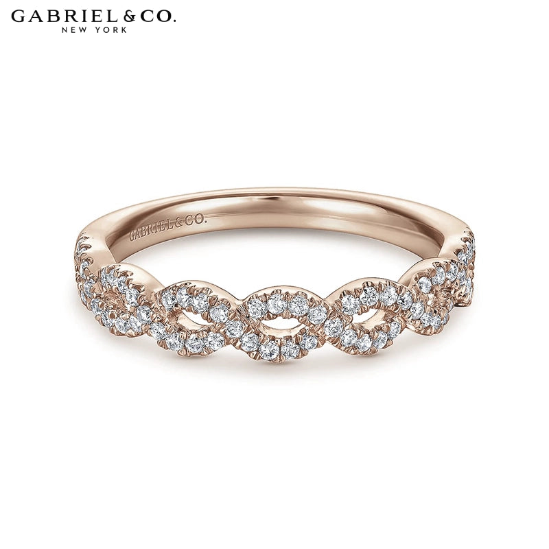 0.20ctw Natural Diamond Twist French Pavé Ring 3.8mm