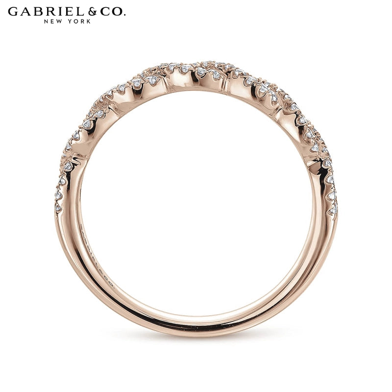 0.20ctw Natural Diamond Twist French Pavé Ring 3.8mm