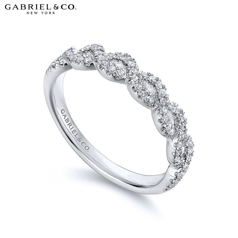 0.20ctw Natural Diamond Twist French Pavé Ring 3.8mm