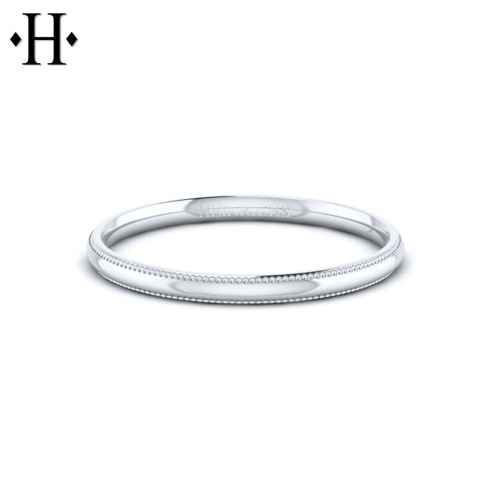 2mm Solid Gold Tailor Made Milgrain Ring