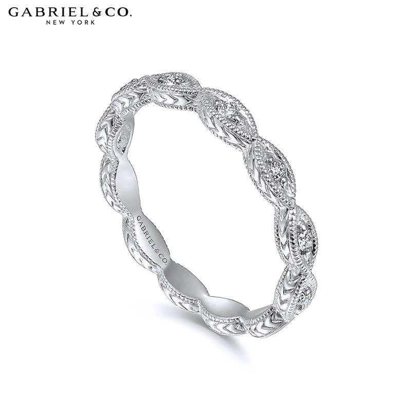 0.11ctw Natural Diamond Vintage Milgrain Ring 2.7mm