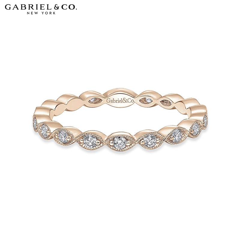 0.25ctw Natural Diamond Vintage Milgrain Ring 2.5mm