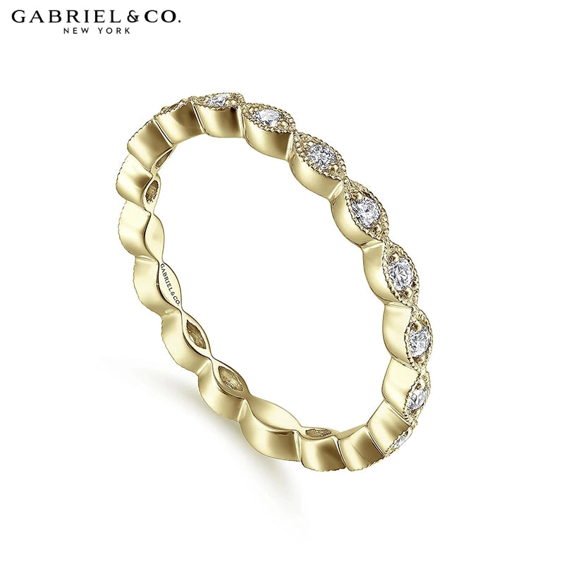 0.25ctw Natural Diamond Vintage Milgrain Ring 2.5mm