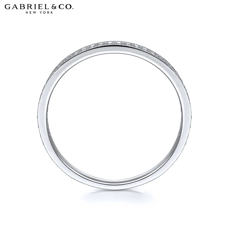 0.12ctw Natural Diamond Vintage Milgrain Ring 2.0mm