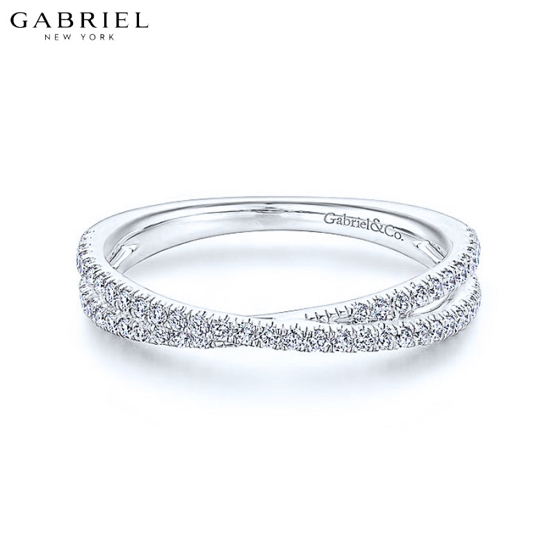 Natural Diamond Crossover Ring