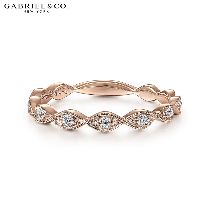 0.15ctw Natural Diamond Vintage Milgrain Ring 2.5mm