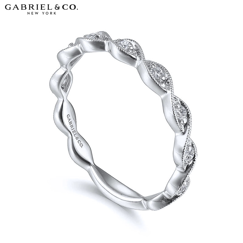 0.15ctw Natural Diamond Vintage Milgrain Ring 2.5mm