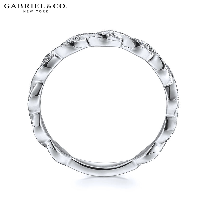 0.15ctw Natural Diamond Vintage Milgrain Ring 2.5mm