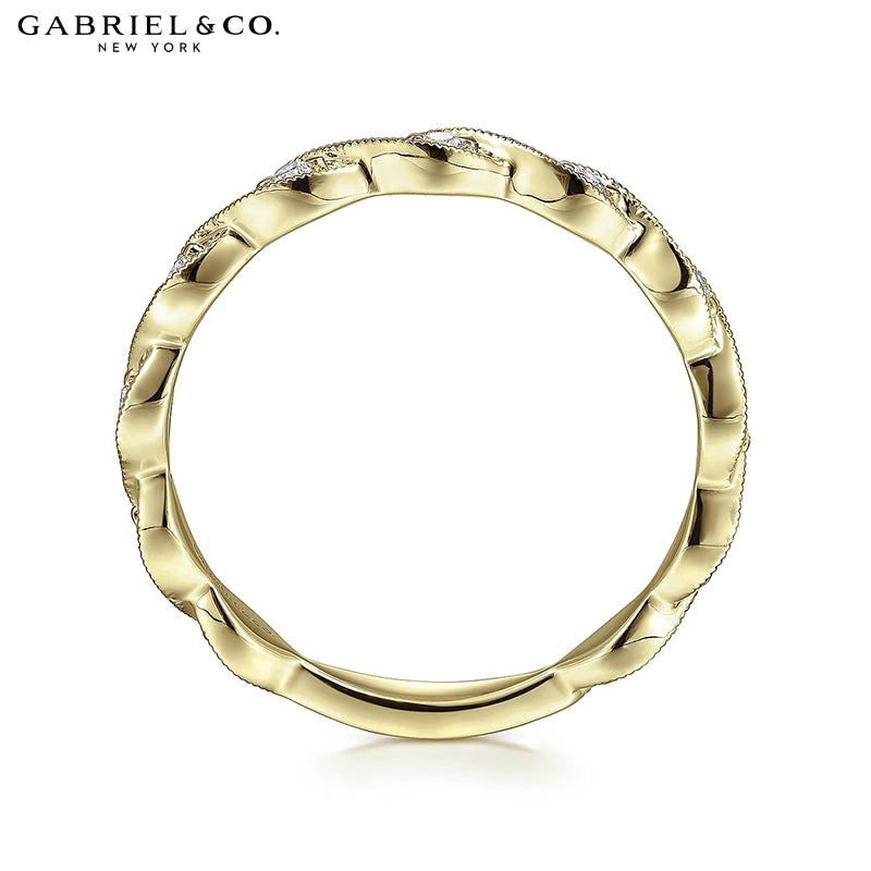 0.15ctw Natural Diamond Vintage Milgrain Ring 2.5mm