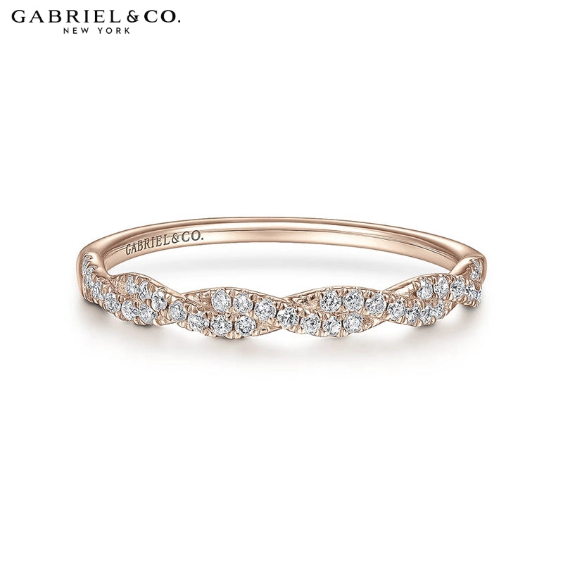 0.11ctw Natural Diamond French Pavé Twist Ring 2.2mm