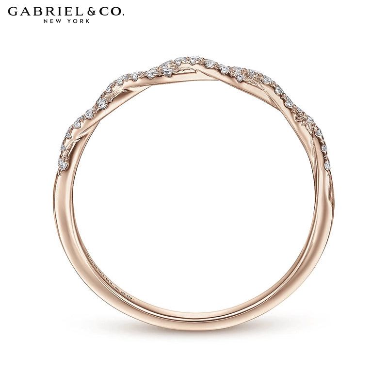 0.11ctw Natural Diamond French Pavé Twist Ring 2.2mm