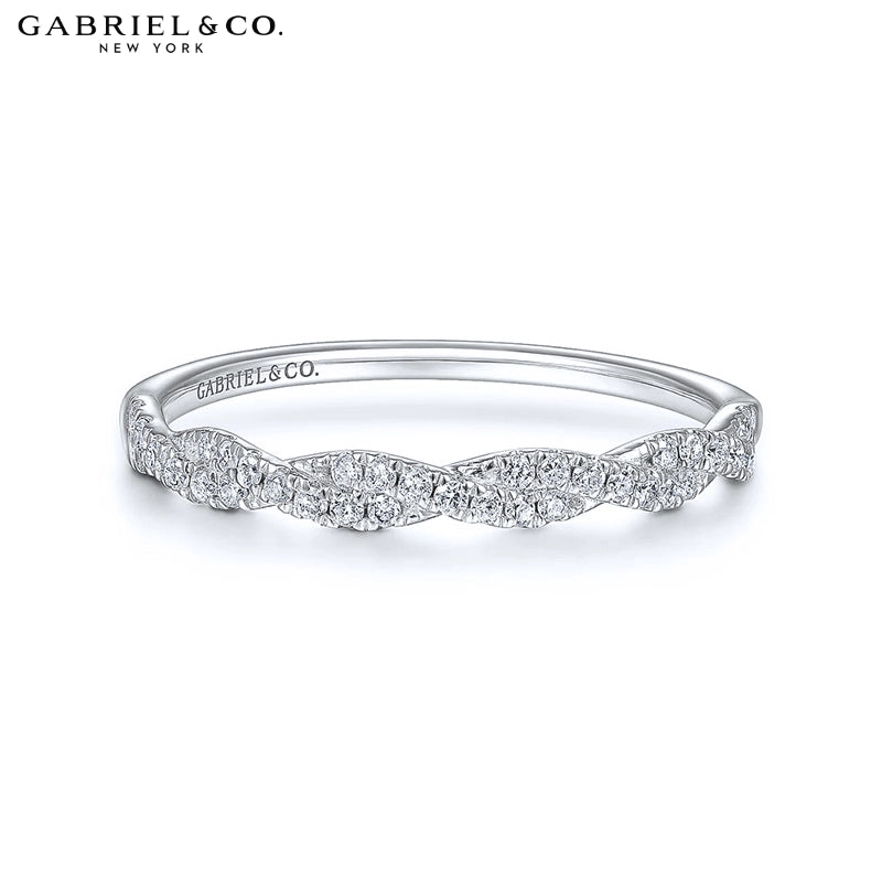 0.11ctw Natural Diamond French Pavé Twist Ring 2.2mm