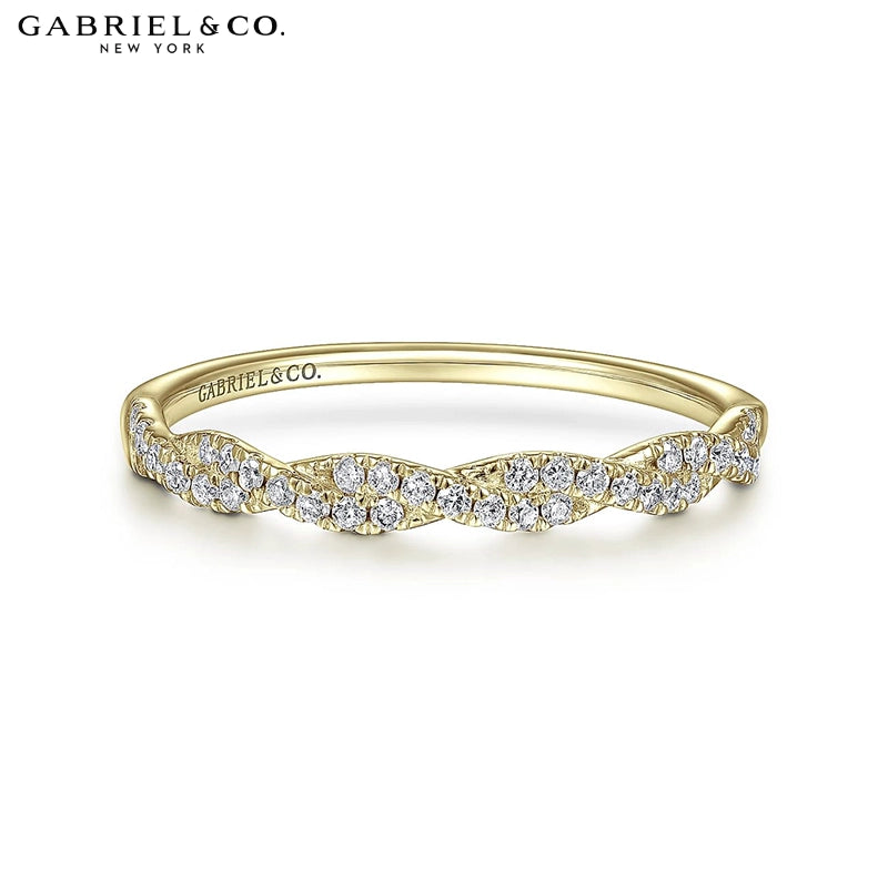 0.11ctw Natural Diamond French Pavé Twist Ring 2.2mm