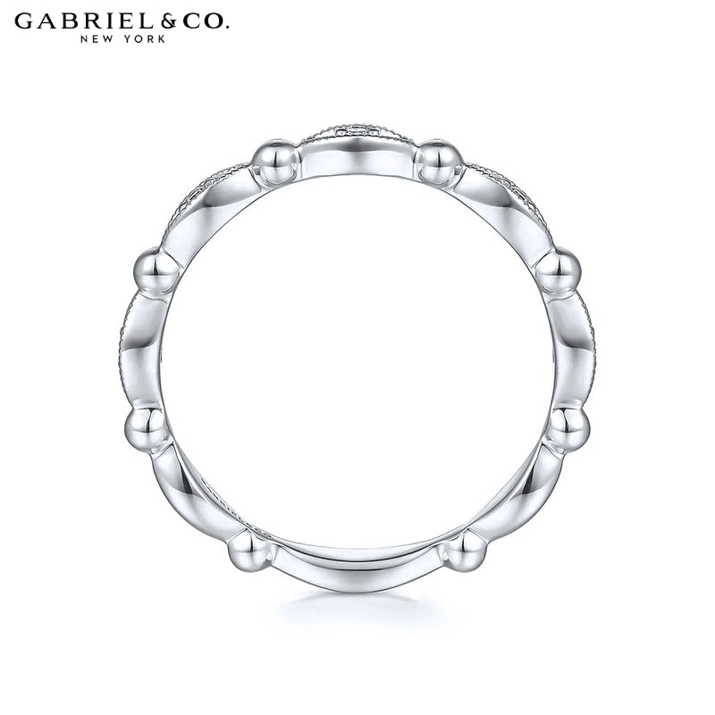 0.05ctw Natural Diamond Vintage Milgrain Ring 2.3mm