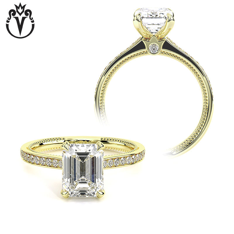 1.00ctr-3.00ctr Emerald Cut Lab Grown Diamond Ring Tailor Made