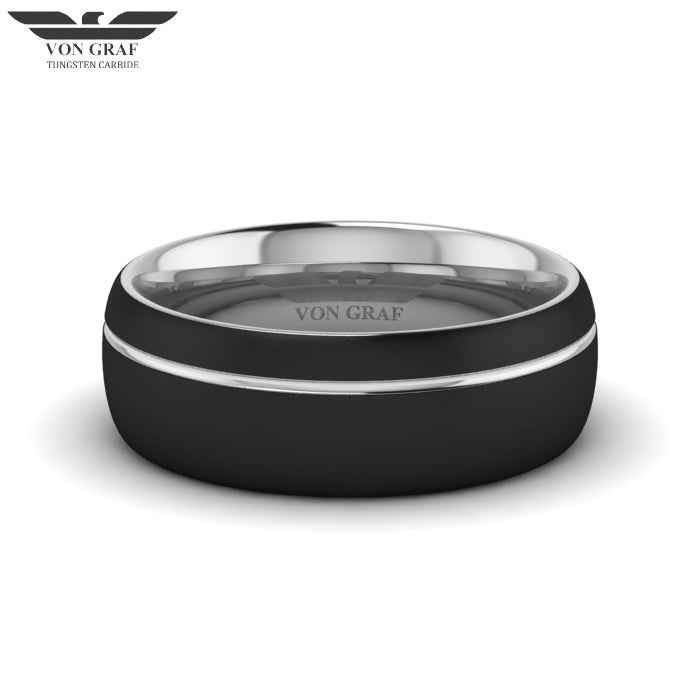 Jet PVD Tungsten Carbide Luxury Fit Ring 8mm