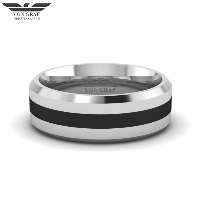 Jet PVD Tungsten Carbide Luxury Fit Ring 8mm