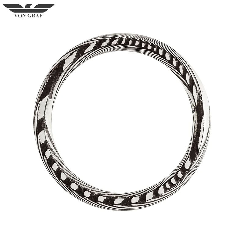 Damascus Steel Comfort Fit Ring 8mm