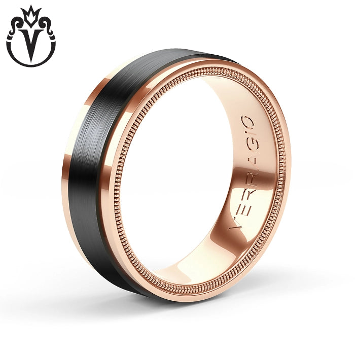 Black Titanium & Gold Ring 7mm