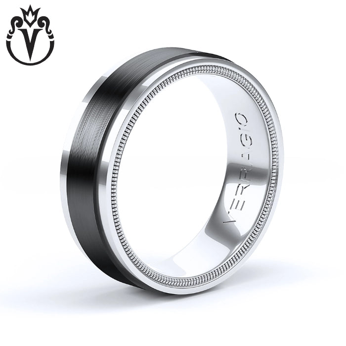Black Titanium & Gold Ring 7mm