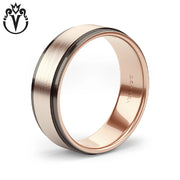 Black Rhodium & Solid Gold Wedding Ring 7mm