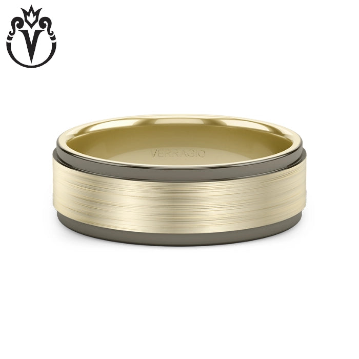 Black Rhodium & Gold Wedding Ring 7mm
