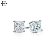 1.50cts Princess Cut Lab Grown Diamond Earrings