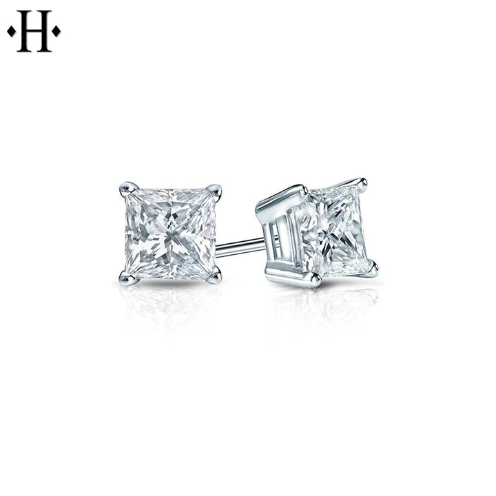 14kt 1.50cts Princess Cut Lab Grown Diamond Earrings