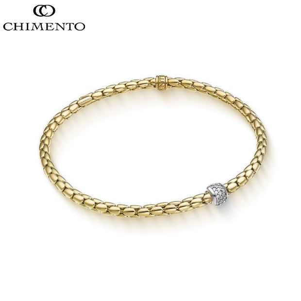 Natural Diamond Rondelle Stretch Spring Bracelet 3.5mm