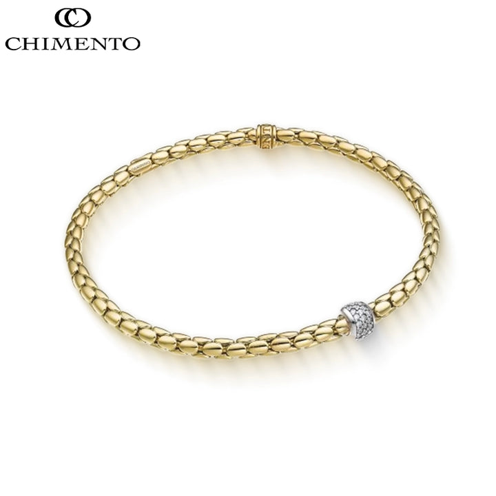 Natural Diamond Rondelle Stretch Spring Bracelet 3.5mm