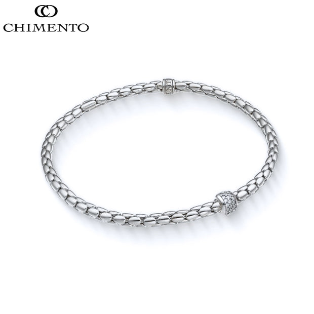 Natural Diamond Rondelle Stretch Spring Bracelet 3.5mm
