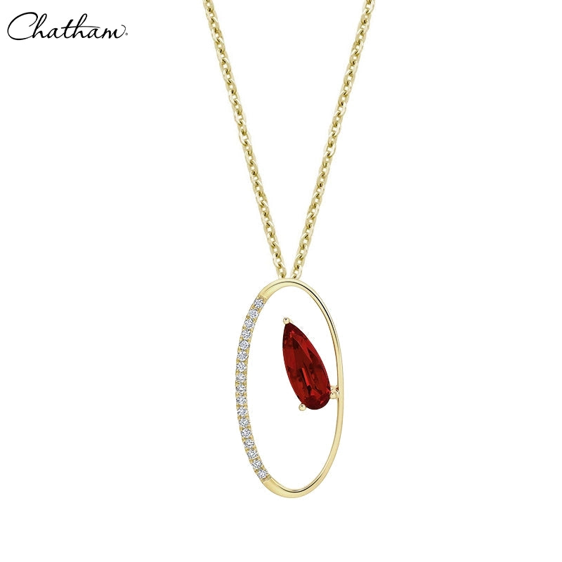 Lab Grown Ruby & Diamond Necklace