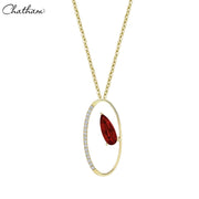 14kt Lab Grown Ruby & Diamond Necklace