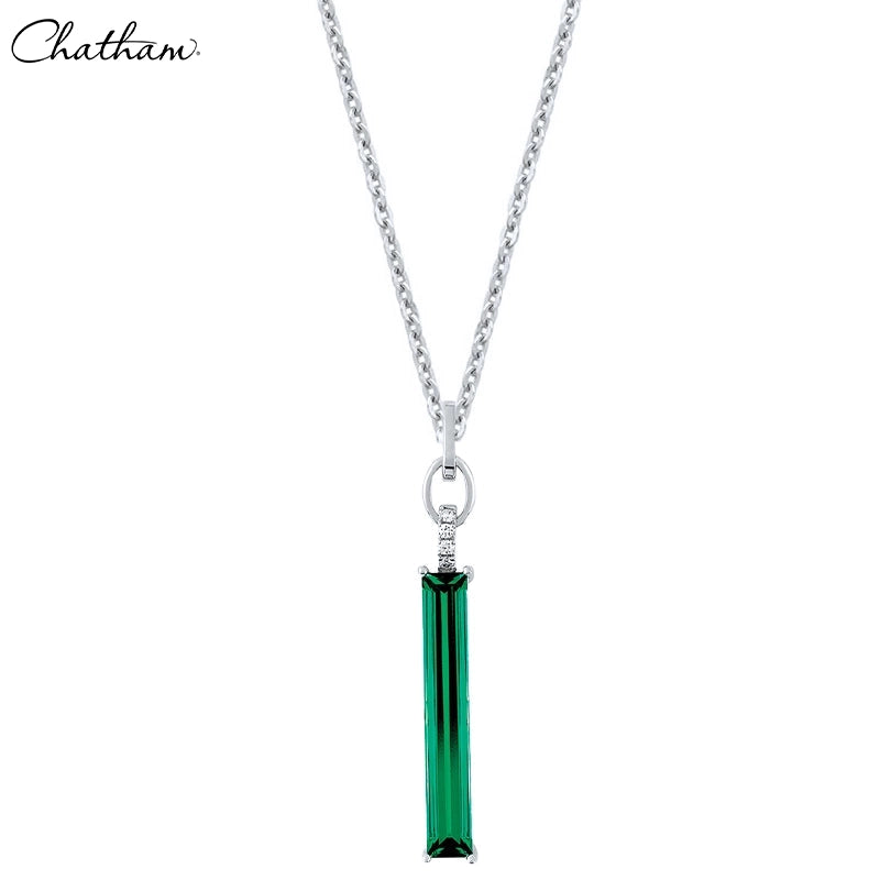 Lab Grown Emerald & Diamond Necklace