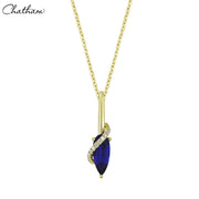 14kt Lab Grown Sapphire & Diamond Necklace