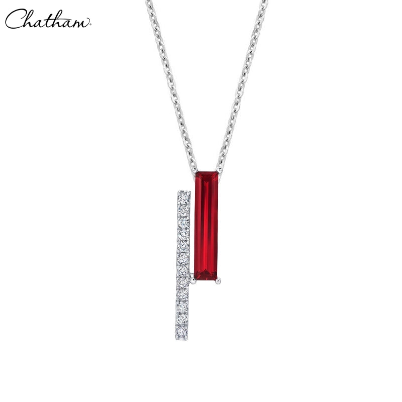 Lab Grown Ruby & Diamond Necklace