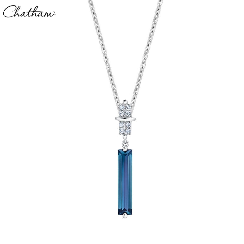 Lab Grown Alexandrite & Diamond Necklace