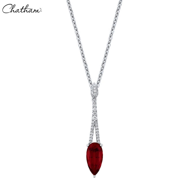 14kt Lab Grown Ruby & Diamond Necklace