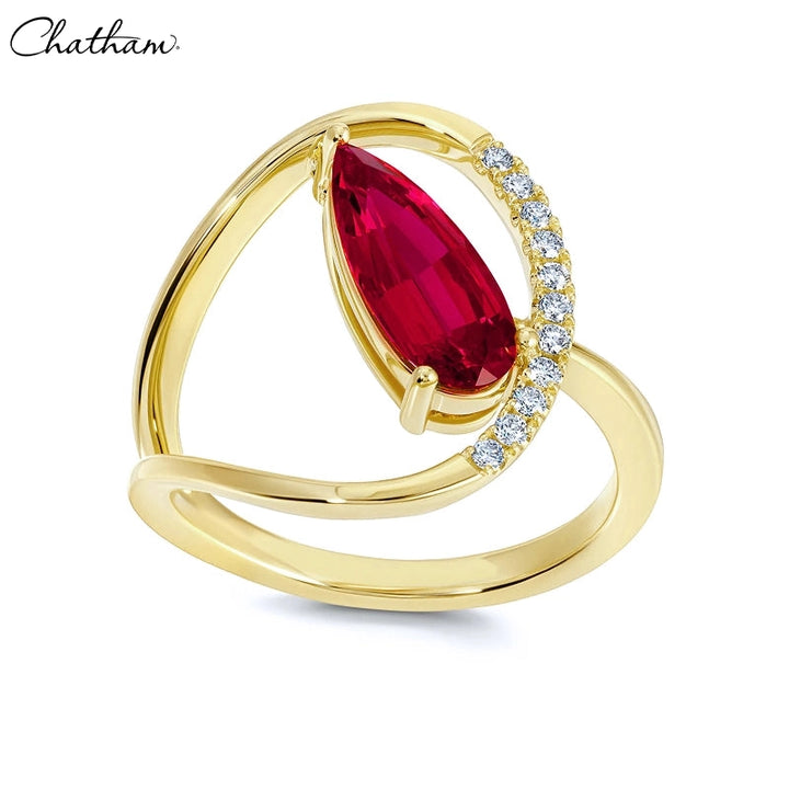 14kt Lab Grown Ruby & Diamond Ring