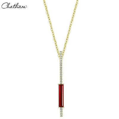 14kt Lab Grown Ruby & Diamond Necklace